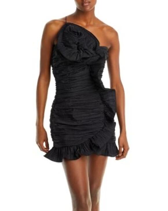 LoveShackFancy Dresses & Skirts - LoveShackFancy ​Brenaya Ruffle Flower Mini Bodycon Dress black size 4